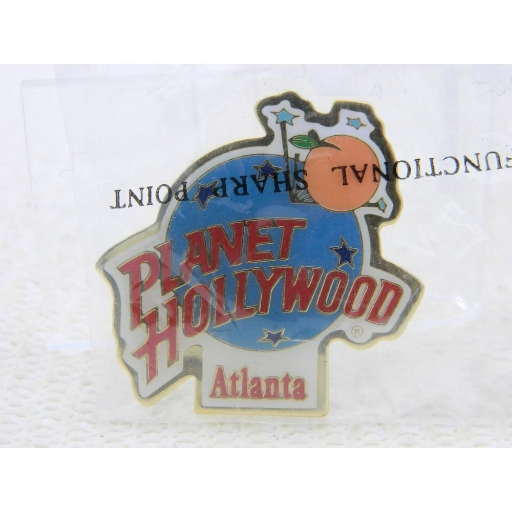 NOS Planet Hollywood Atlanta Gold Tone Enamel Pin